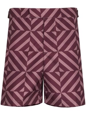 Frescobol Carioca Angra Tile-print tailored swim shorts - Purple