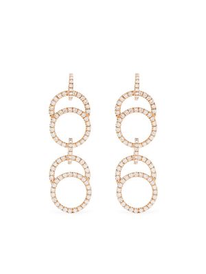 Courbet 18kt recycled rose gold Celeste laboratory-grown diamond pavé set double hanging earrings - Pink
