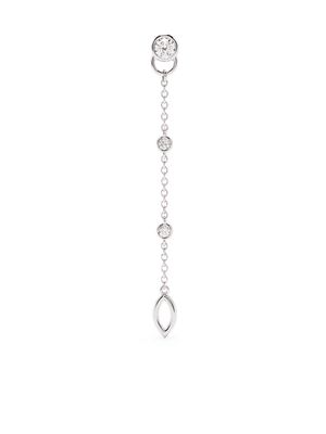 Courbet 18kt recycled white gold laboratory-grown diamond CO mono hanging earring - Silver