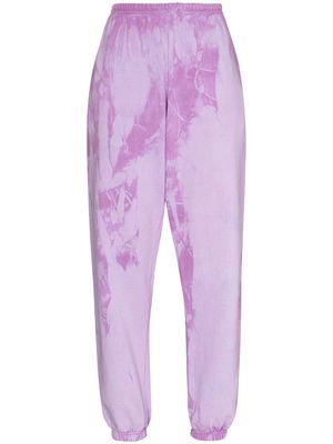 Come Back As A Flower tie-dye tapered track pants - Purple