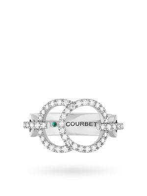 Courbet 18kt recycled white gold Celeste full pavé laboratory-grown diamond set ring - Silver