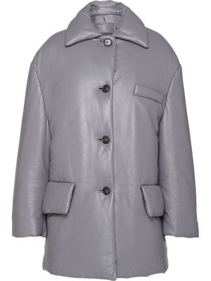Prada single-breasted leather jacket - Grey