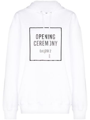 Opening Ceremony Box Logo print hoodie - White