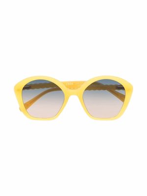 Chloé Kids oversize braided frame sunglasses - Yellow