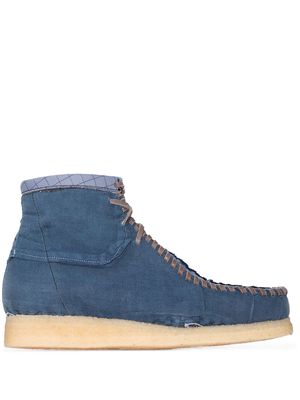 By Walid Conie patchwork boots - Blue