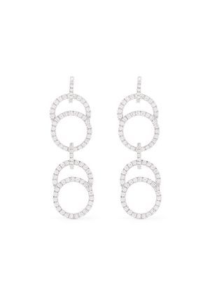Courbet 18kt recycled white gold Celeste laboratory-grown diamond pavé double hanging earrings - Silver