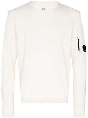 C.P. Company logo-patch cotton sweatshirt - White