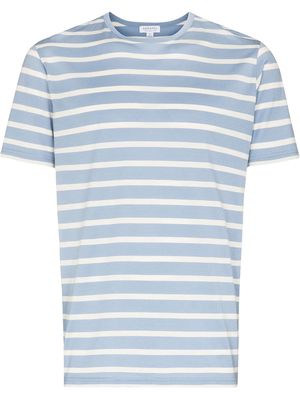 Sunspel stripe-pattern cotton T-shirt - Blue