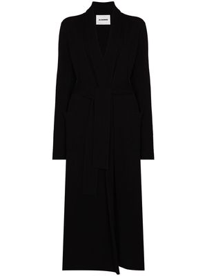Jil Sander long belted cardi-coat - Black