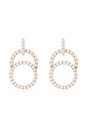 Courbet 18kt recycled rose gold Celeste laboratory-grown diamond pavé hanging earrings - Pink