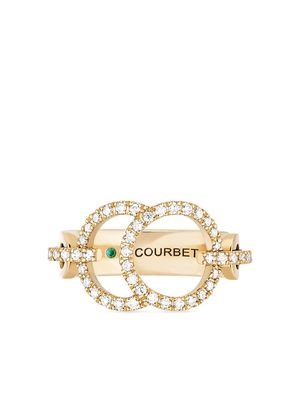 Courbet 18kt recycled yellow gold Celeste full pavé laboratory-grown diamond set ring