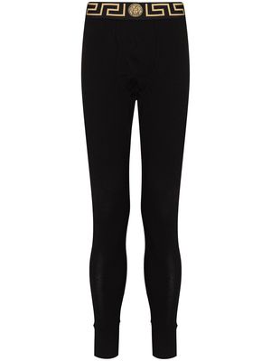 Versace Greca cotton leggings - Black