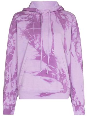 Come Back As A Flower tie-dye cotton hoodie - Purple