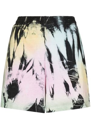 Come Back As A Flower high-waisted tie-dye track shorts - Pink