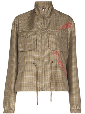 Daily Paper checked oversized zip-up jacket - SAND