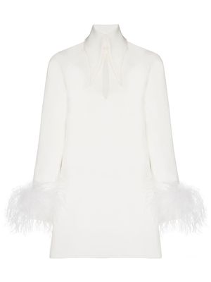 16Arlington Michelle feather-trim mini dress - White