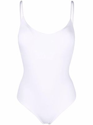 Fisico V-back swimsuit - White