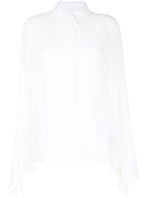 Erdem ruffle-trim cotton shirt - White