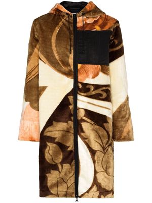 Marine Serre Regen patchwork single-breasted coat - Neutrals