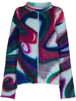 AGR swirl pattern boucle jumper - Blue