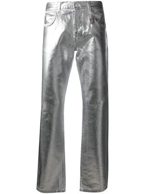 1017 ALYX 9SM metallic crinkled slim-fit jeans - Silver