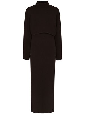 LVIR rib-knit high-neck wool dress - Brown