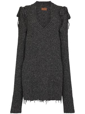 Alanui Eco Andean Waves knitted minidress - Grey