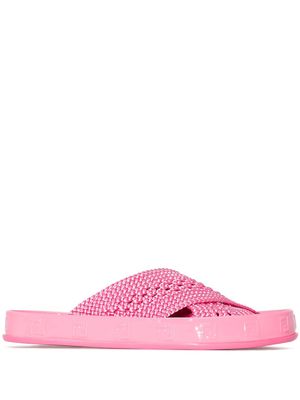 Fendi Fendi Reflections woven slides - Pink