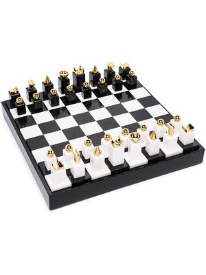 L'Objet 24kt gold stone chess set - Black