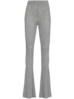 Alanui Sierra ribbed-knit flared trousers - Grey