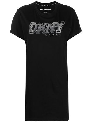 DKNY crystal embellished logo T-shirt - Black