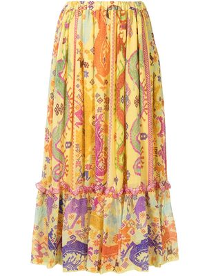 ETRO floral print skirt - Yellow
