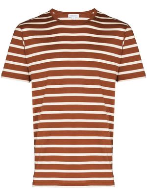 Sunspel stripe-pattern cotton T-shirt - Neutrals