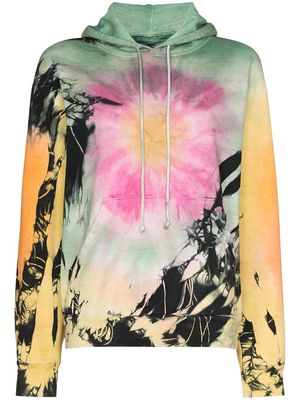 Come Back As A Flower drawstring tie-dye hoodie - Black