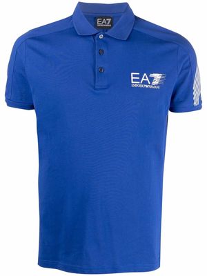 Ea7 Emporio Armani logo polo shirt - Blue