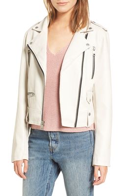 levi's Faux Leather Moto Jacket in Oyster