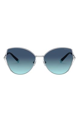 Tiffany & Co. 59mm Gradient Butterfly Sunglasses in Silver/Azure Grad