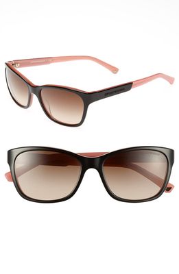 Emporio Armani 56mm Retro Sunglasses in Black/Pink