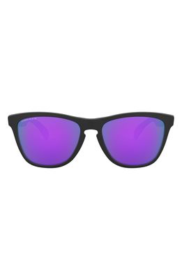 Oakley 55mm Polarized Square Sunglasses in Matte Black/Prizm Violet