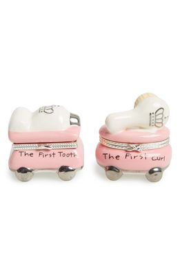 Mud Pie 'Princess' First Tooth & Curl Treasure Box Set in Pink