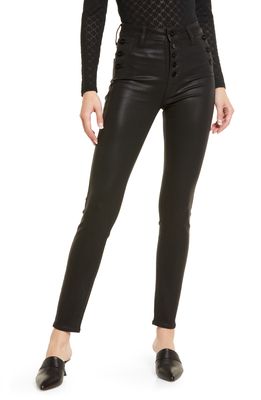 PAIGE Emmie Coated Ultra Skinny Jeans in Black Fog Luxe Coating