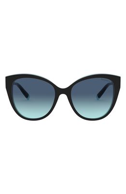Tiffany & Co. 55mm Gradient Cat Eye Sunglasses in Black Blue/Azure Grad Blue