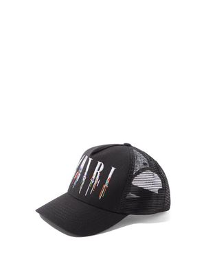 Amiri - Logo-embroidered Cotton Baseball Cap - Mens - Black