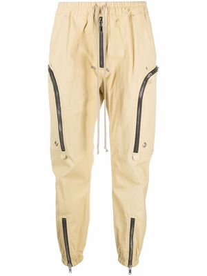 Rick Owens cropped zip-detail trousers - Yellow