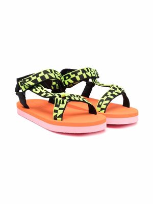 Stella McCartney Kids logo-print strap sandals - Green