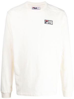 Fila logo-print long-sleeved T-shirt - White