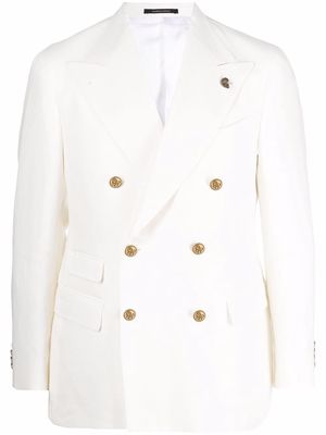 Gabriele Pasini double-breasted linen blazer - White