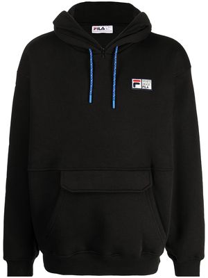 Fila logo-print long-sleeved hoodie - Black