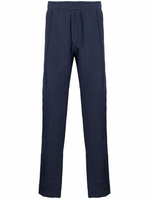 Emporio Armani elasticated straight-leg trousers - Blue