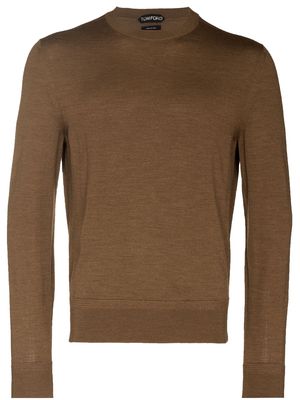 TOM FORD crew-neck wool jumper - Brown